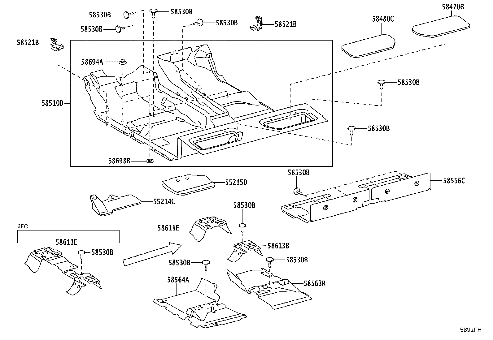 58564-0K400 SILENCER, FRONT FLOOR, NO.4 product image