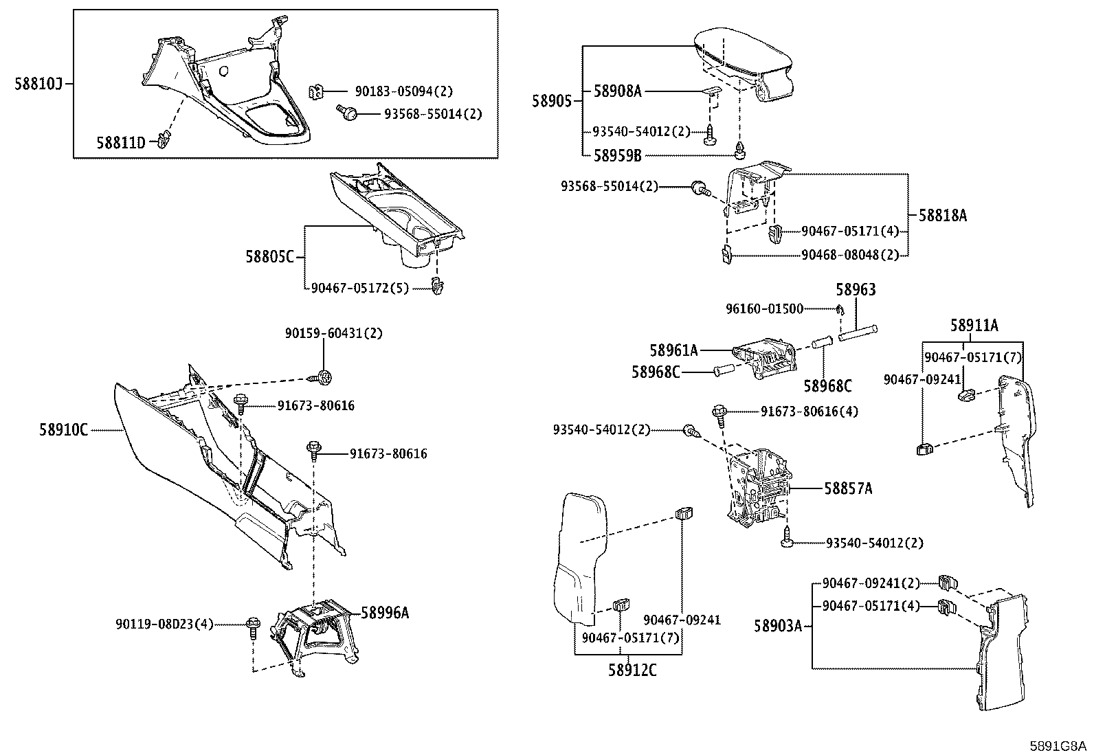 58857-52020 BRACKET, CONSOLE SUPPORT, UPPER NO.1 product image