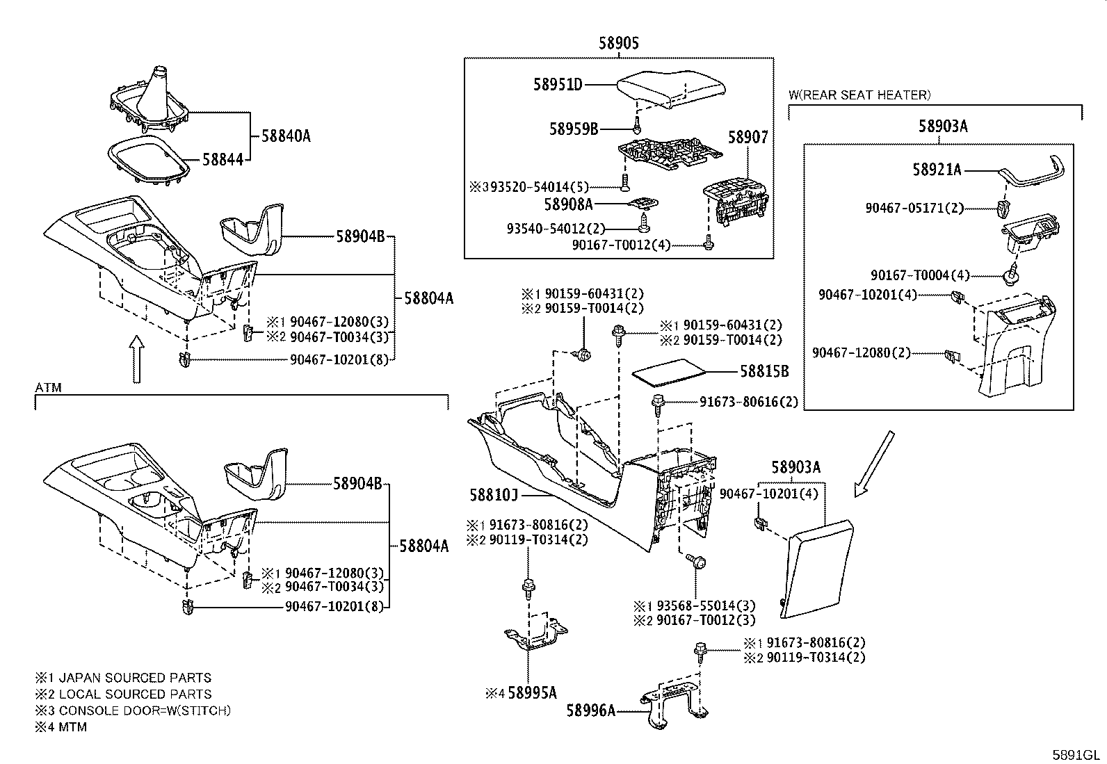 58804-KK650-C0 PANEL SUB-ASSY, CONSOLE, UPPER product image