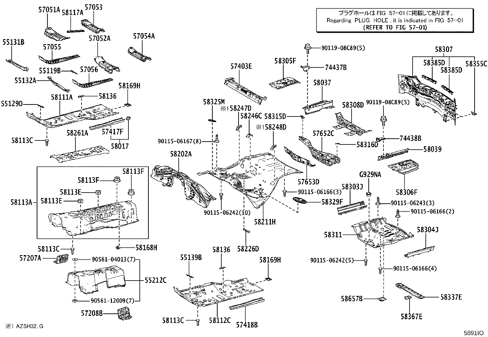 57207-30030 BRACKET SUB-ASSY, ENGINE REAR MOUNTING MEMBER, RH product image