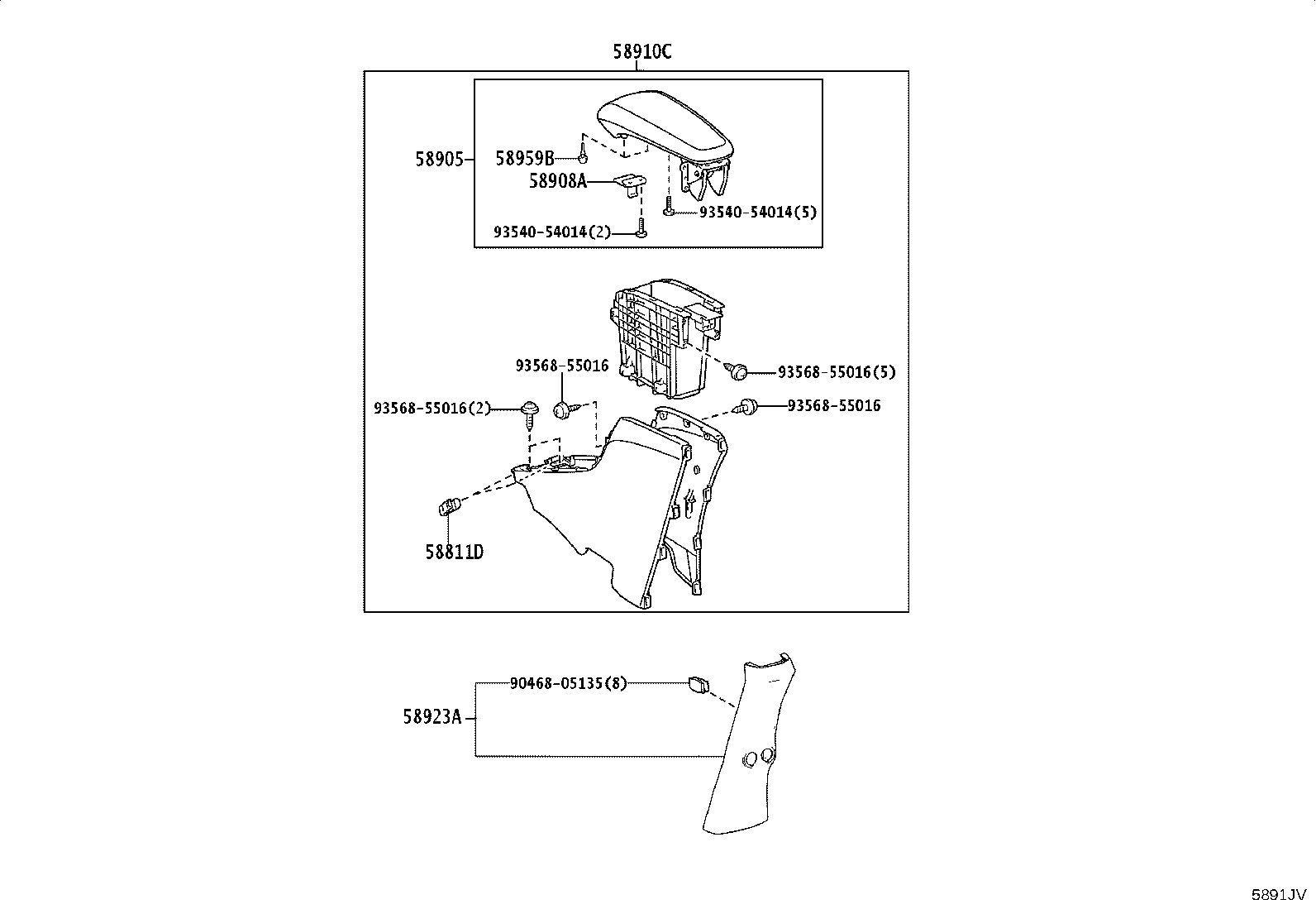 58804-YP030 PANEL SUB-ASSY, CONSOLE, UPPER product image