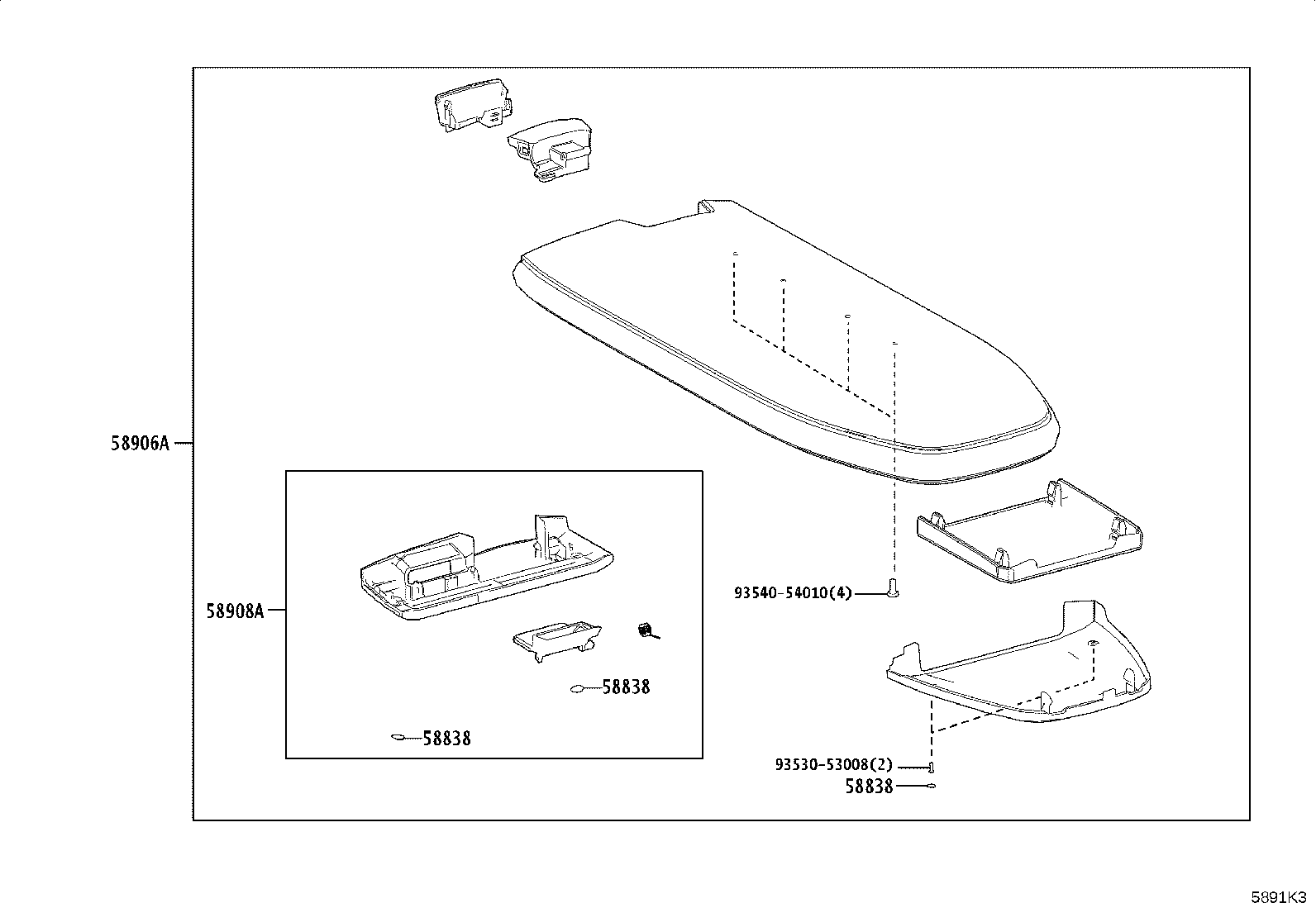 58857-11020 BRACKET, CONSOLE SUPPORT, UPPER NO.1 product image