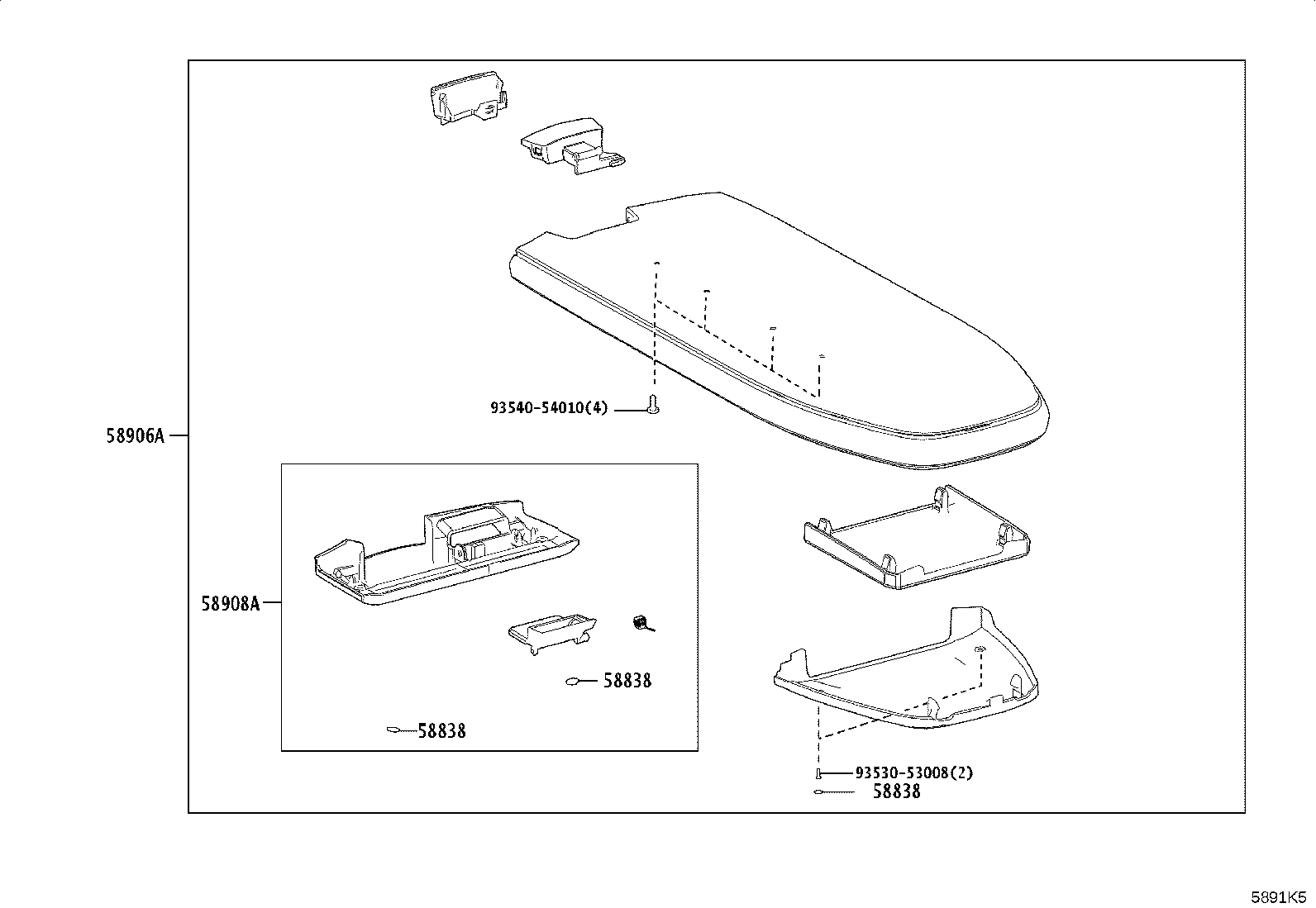 58857-11020 BRACKET, CONSOLE SUPPORT, UPPER NO.1 product image