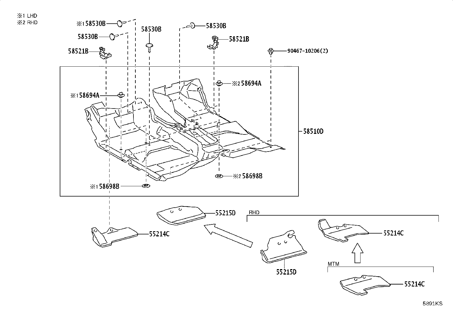 58500-0KT01-C0 CARPET ASSY, FLOOR, FRONT product image
