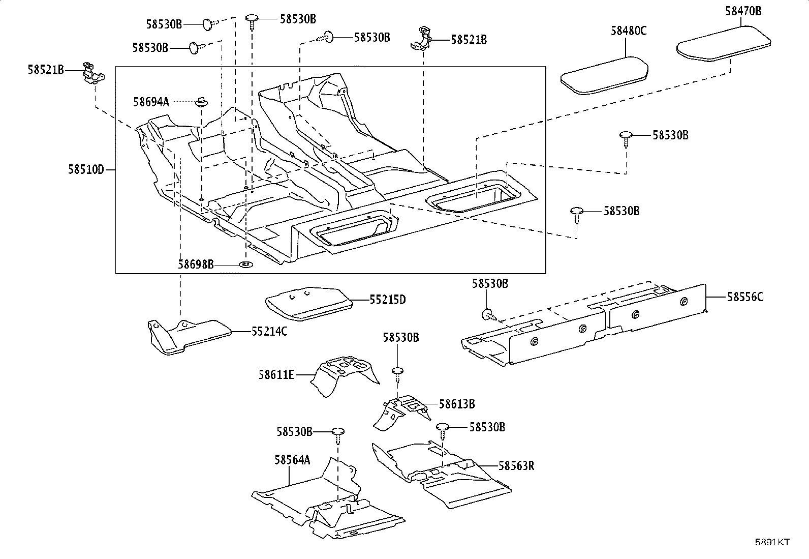 58500-0KT01-C0 CARPET ASSY, FLOOR, FRONT product image