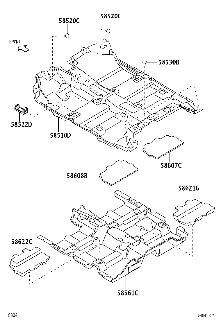 58514-BP040 MAT, FLOOR, REAR RH product image