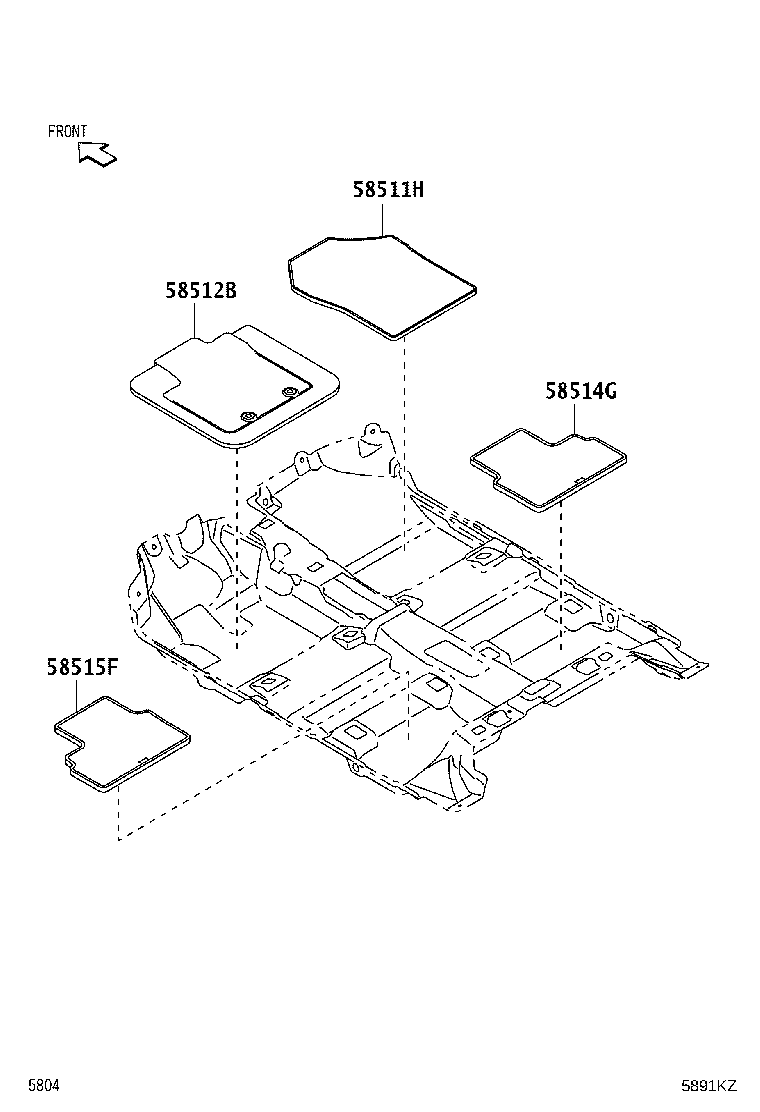 58514-BP040 MAT, FLOOR, REAR RH product image