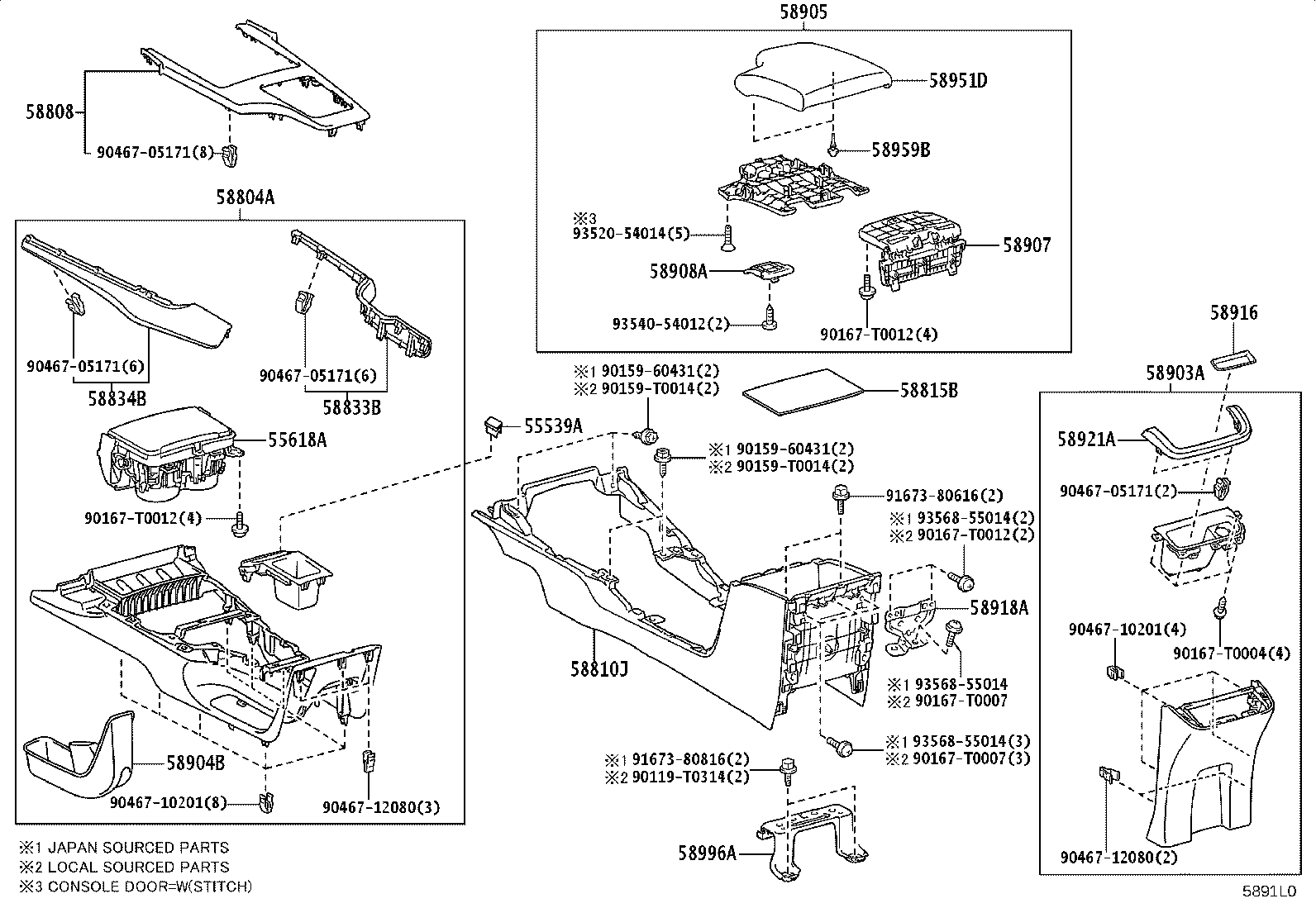 58804-KK660-C3 PANEL SUB-ASSY, CONSOLE, UPPER product image