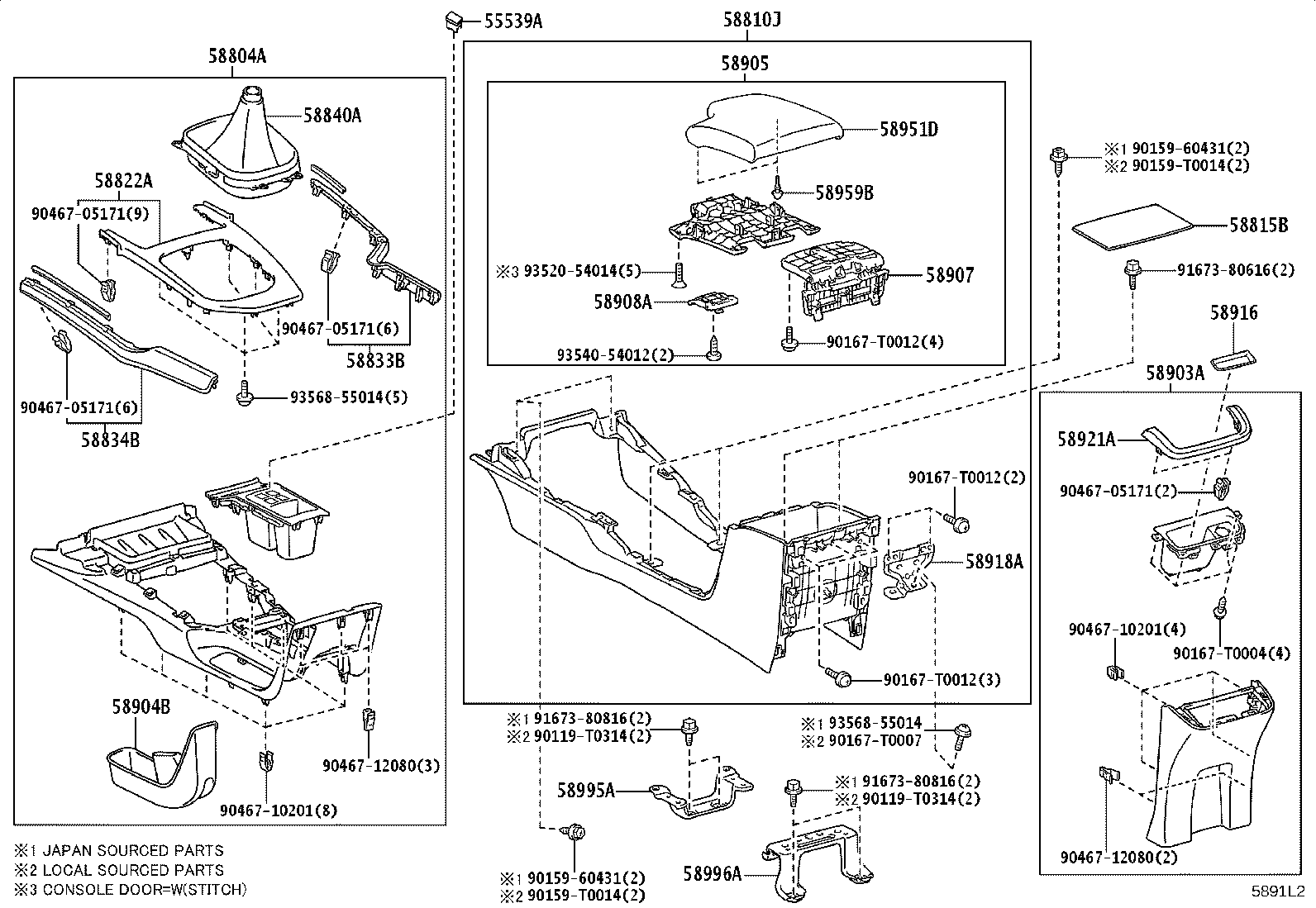 58804-KK660-C3 PANEL SUB-ASSY, CONSOLE, UPPER product image