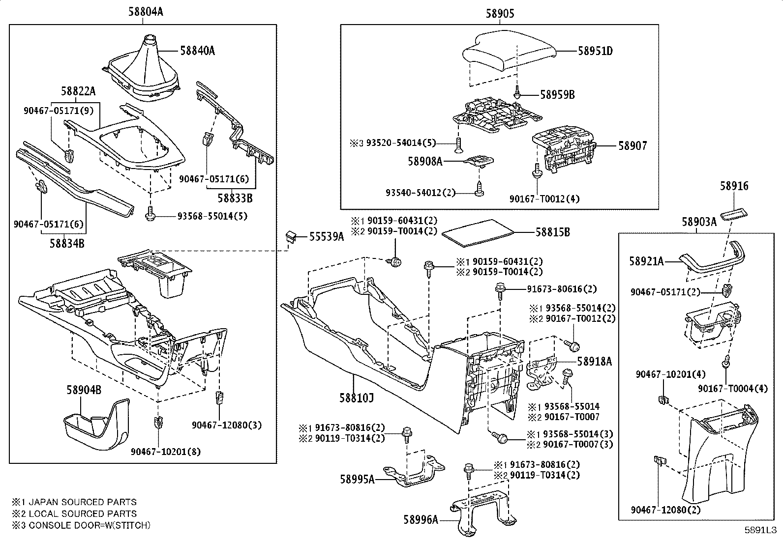 58804-KK660-C3 PANEL SUB-ASSY, CONSOLE, UPPER product image