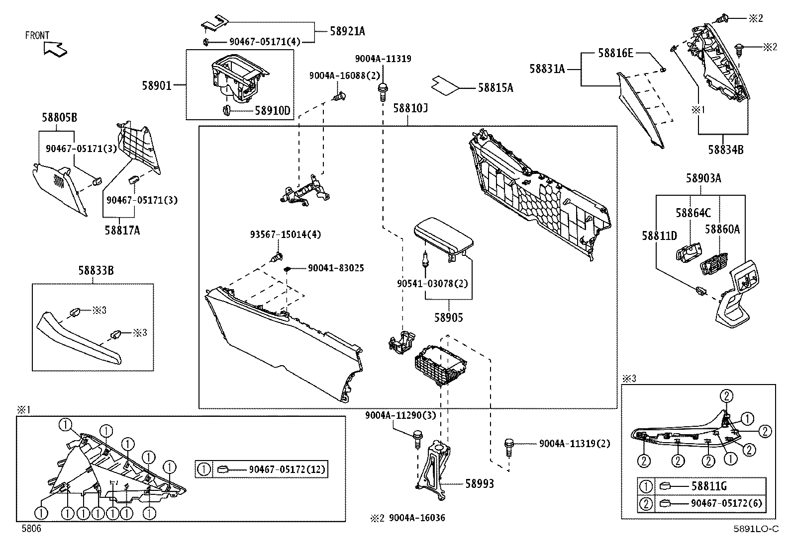 58905-BZ220-C0 DOOR SUB-ASSY, CONSOLE COMPARTMENT product image
