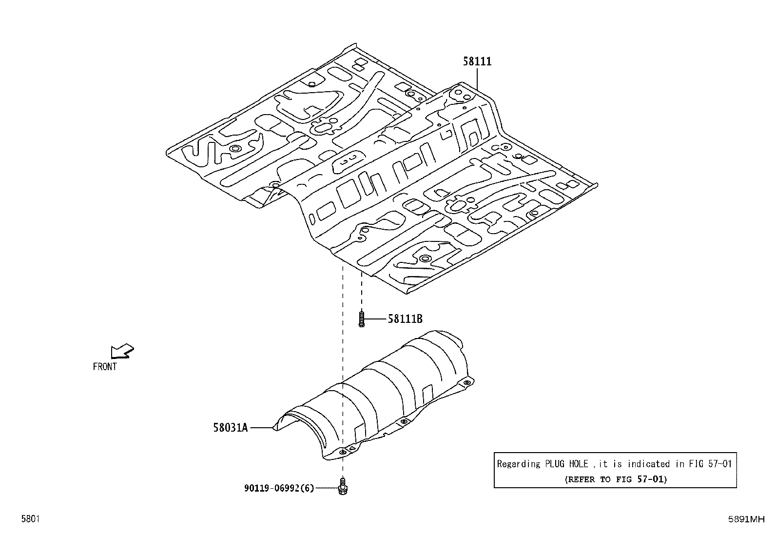 57055-BZ060 RETAINER, CENTER FLOOR CROSSMEMBER product image