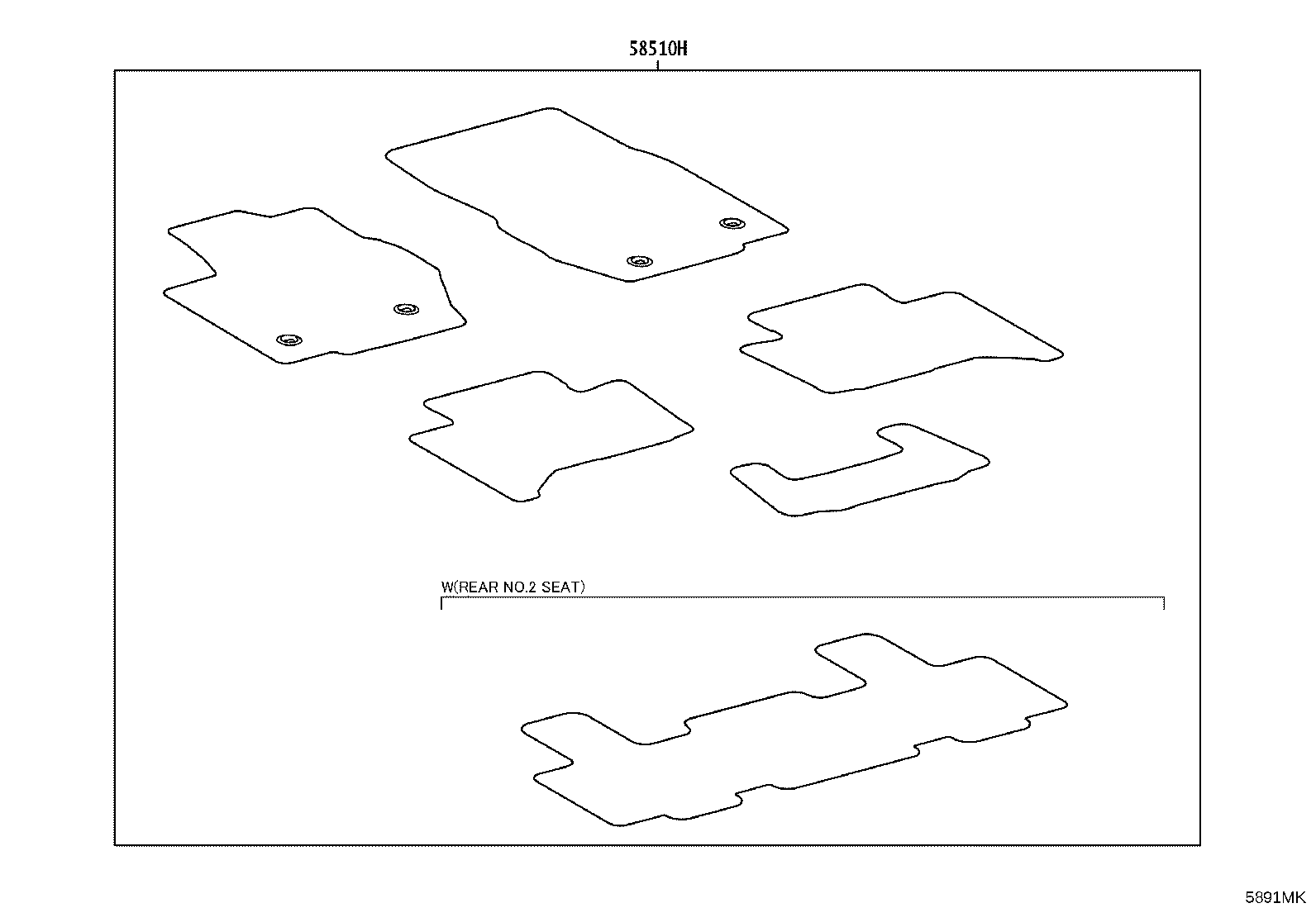 58521-0G010 HOOK, FLOOR CARPET product image