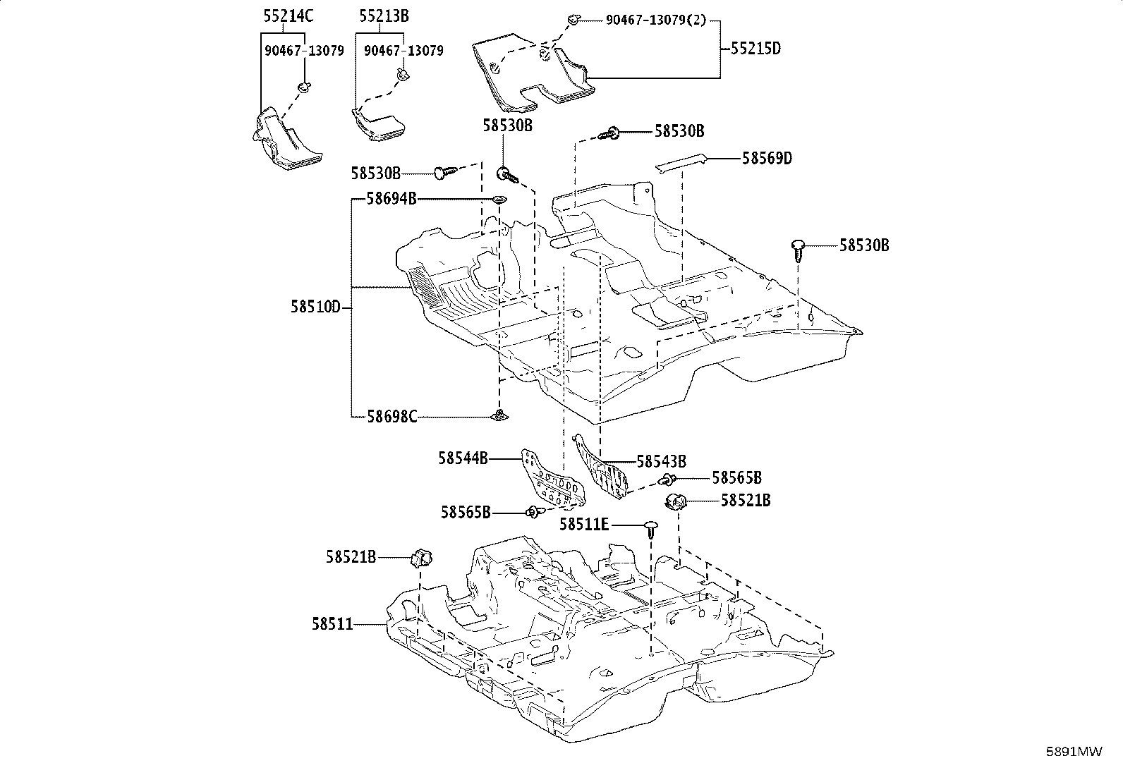 55213-06280 PAD, DASH PANEL INSULATOR, NO.1 product image