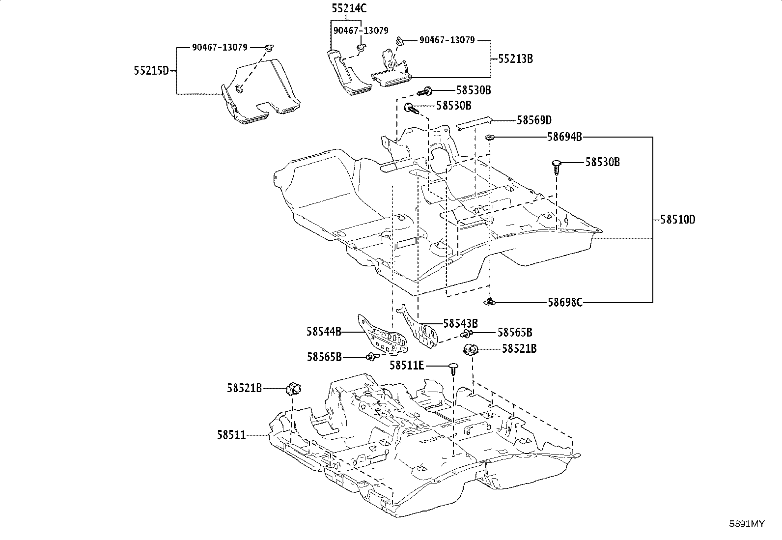 55213-06280 PAD, DASH PANEL INSULATOR, NO.1 product image