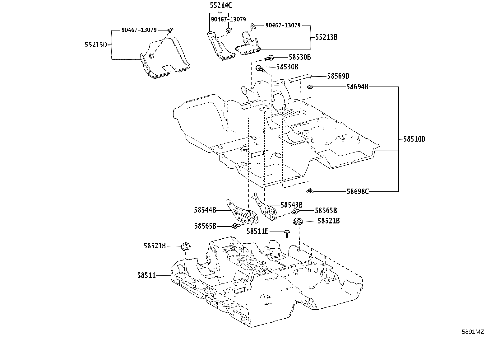 55213-06280 PAD, DASH PANEL INSULATOR, NO.1 product image
