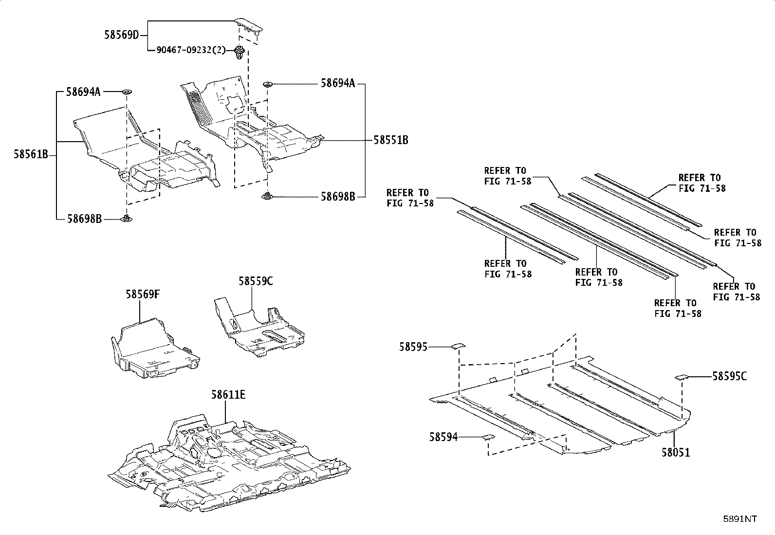 58571-V2010 MAT, REAR FLOOR, FRONT RH product image