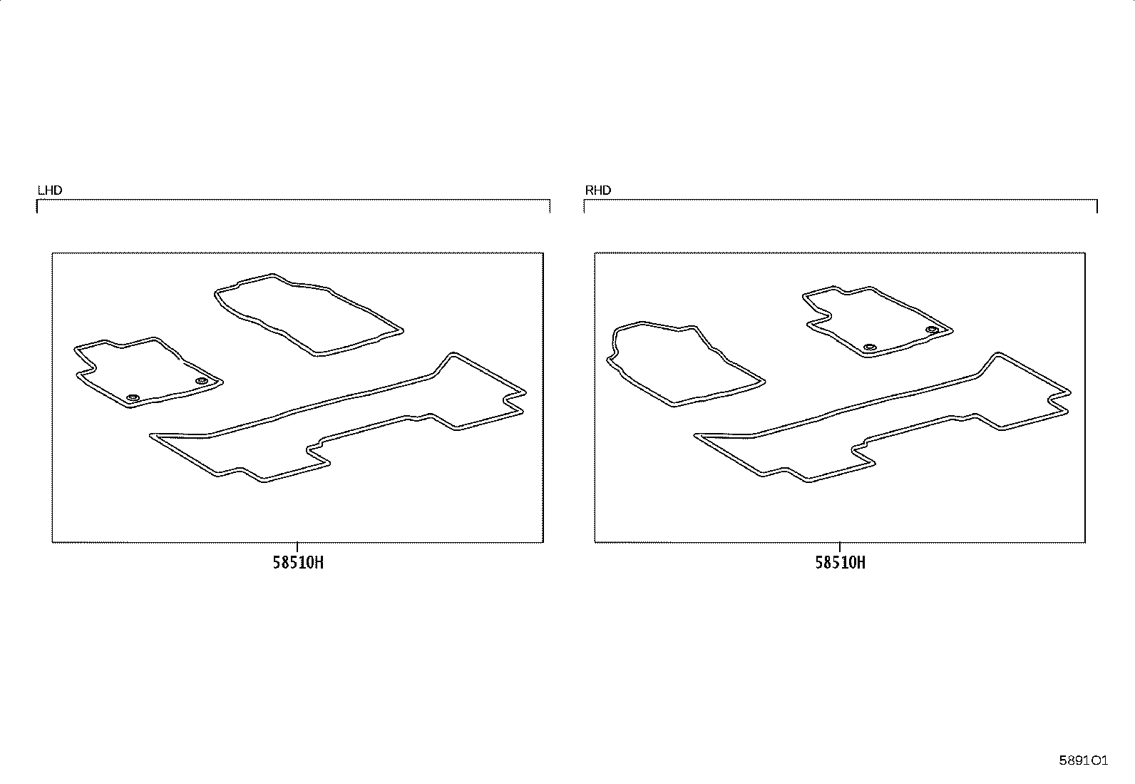 58500-0KE71-C0 CARPET ASSY, FLOOR, FRONT product image