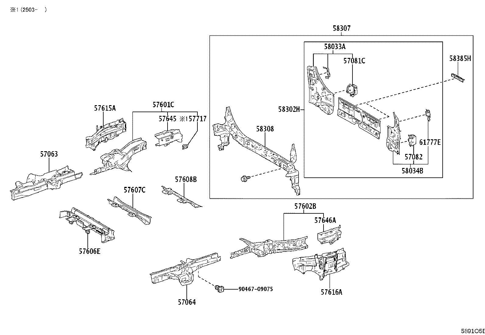 57064-V2010 BRACKET SUB-ASSY, FUEL TANK MOUNTING, REAR LH product image