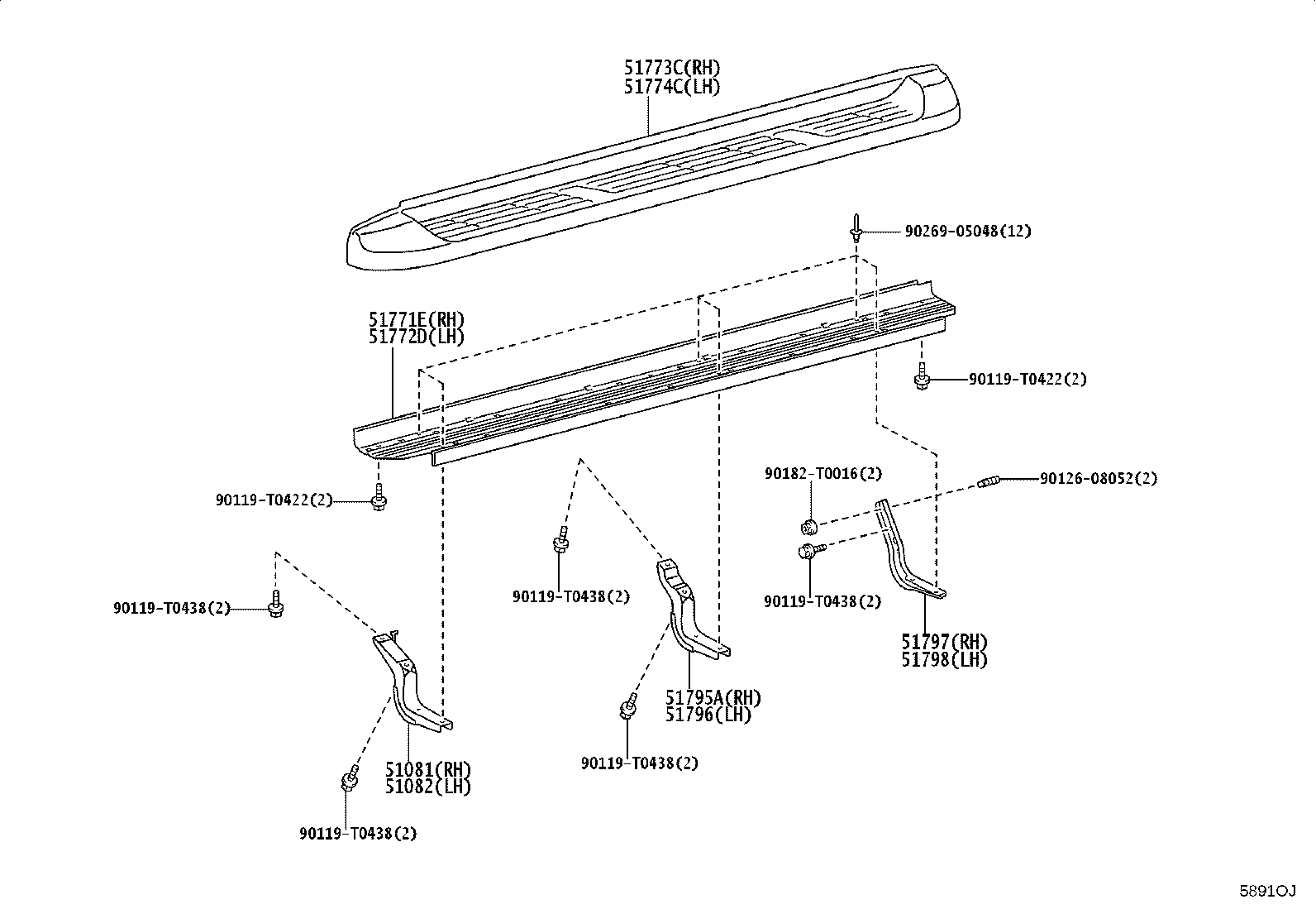 51702-0K330 COVER, STEP PLATE, LH product image