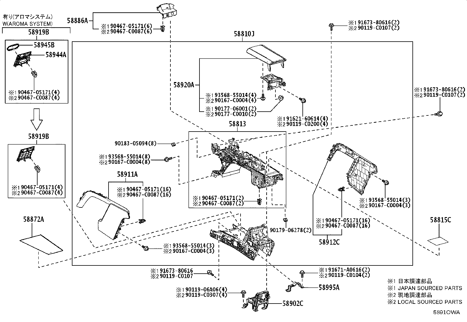 58804-03050 PANEL SUB-ASSY, CONSOLE, UPPER product image