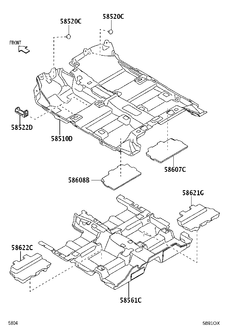 58514-BP040 MAT, FLOOR, REAR RH product image
