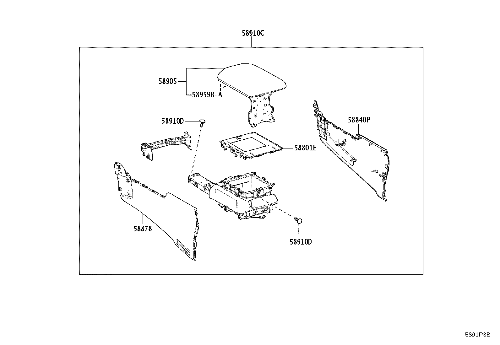 58825-60190 POCKET, CONSOLE BOX product image