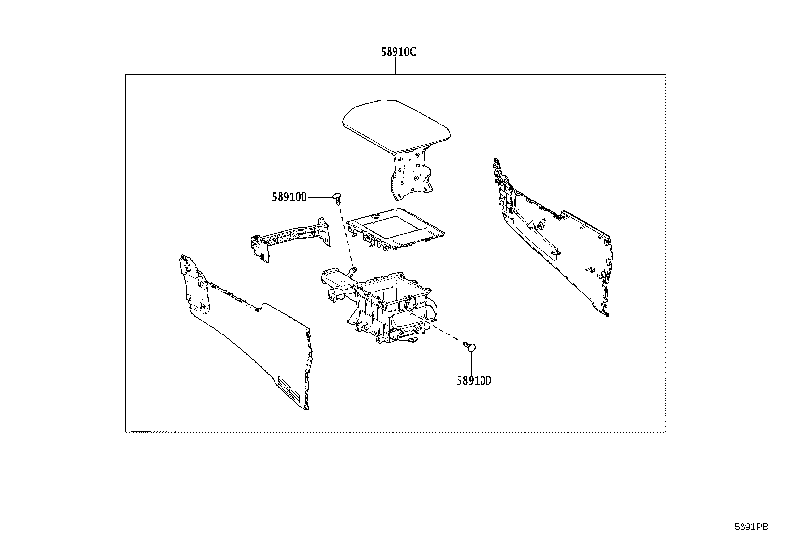 58825-60190 POCKET, CONSOLE BOX product image