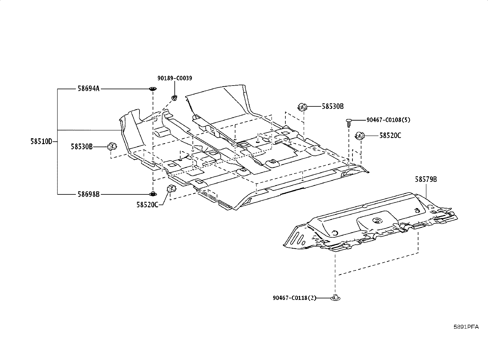 75791-YL020 CLIP(FOR FRONT FLOOR CARPET) product image