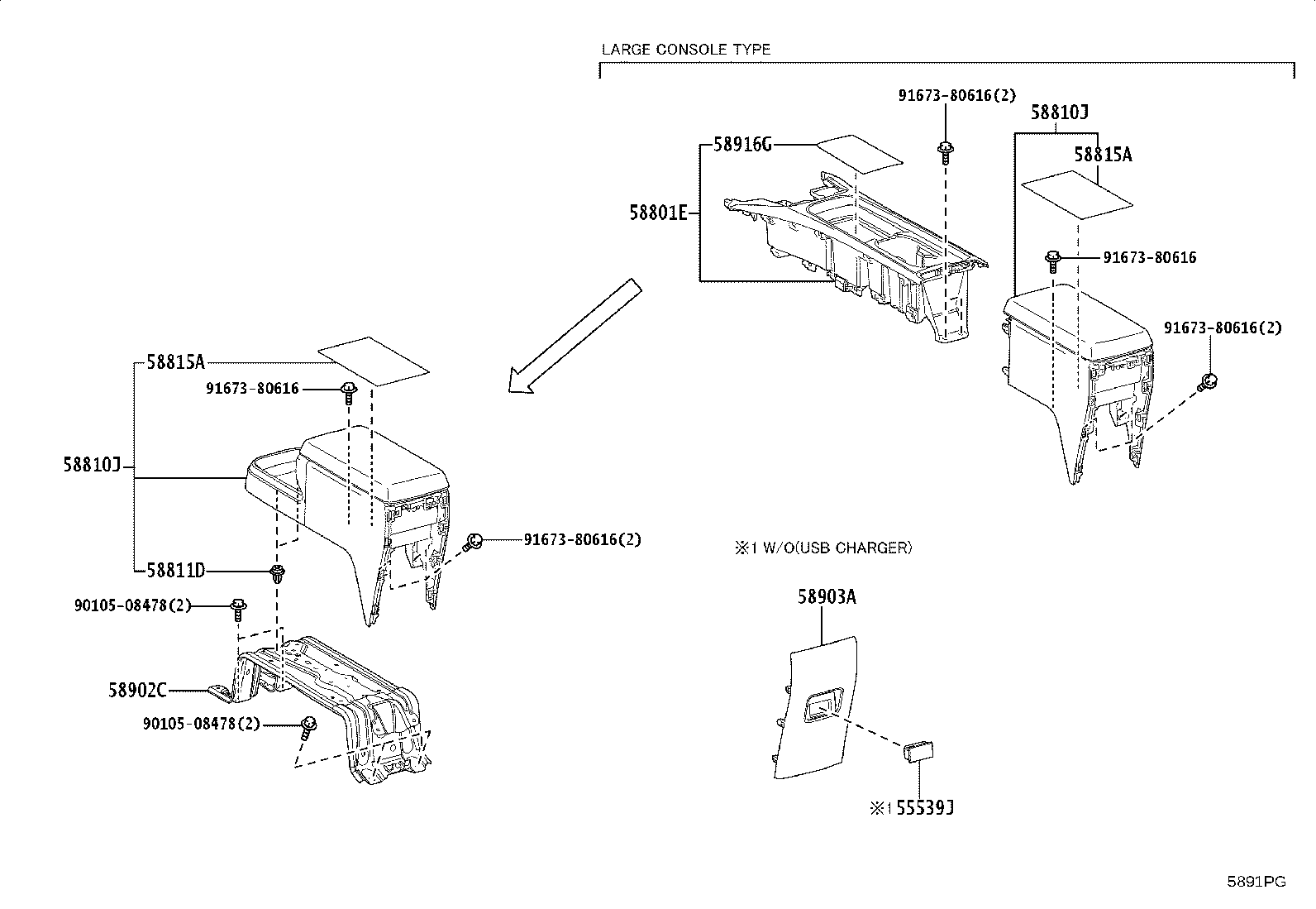 58902-V1010 BRACKET SUB-ASSY, CONSOLE BOX MOUNTING product image