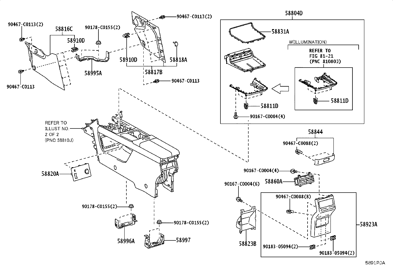 58997-YL010 BRACKET, CONSOLE BOX MOUNTING, NO.3 product image
