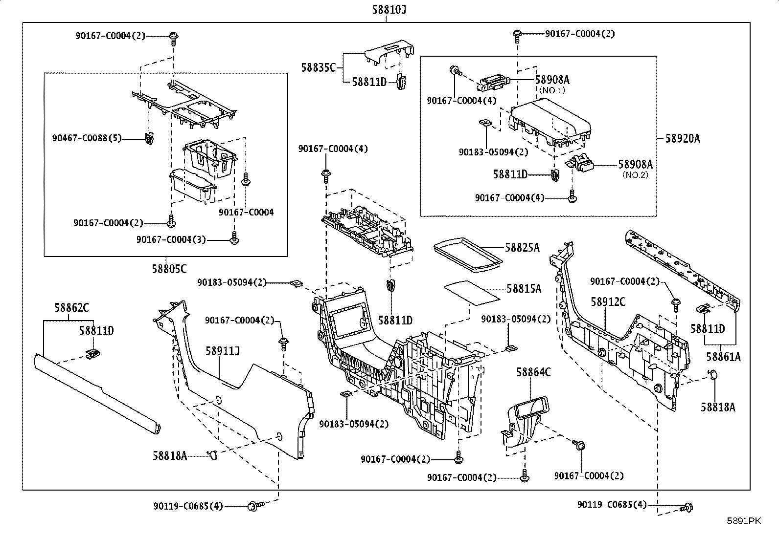 58997-YL010 BRACKET, CONSOLE BOX MOUNTING, NO.3 product image
