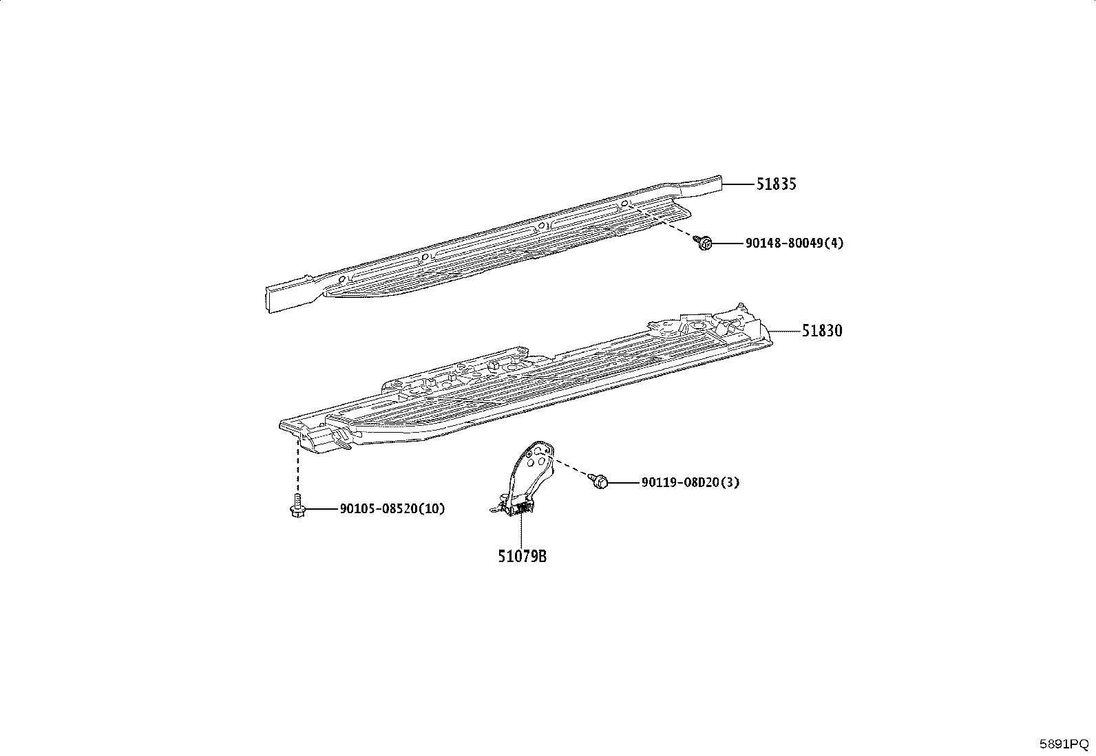 57005-V1011 MEMBER, REAR FLOOR CROSS, NO.2 product image