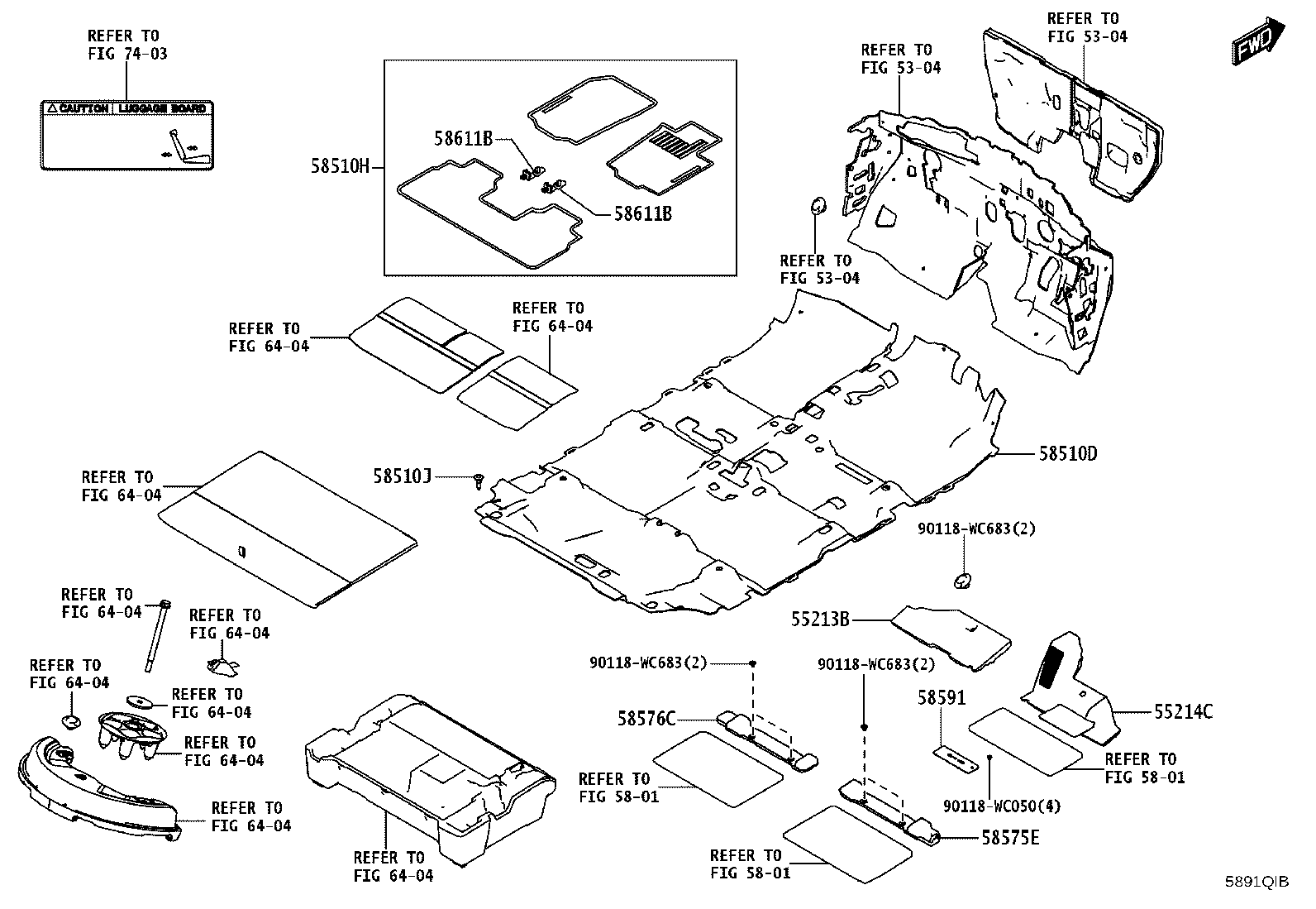 55214-WC009 PAD, DASH PANEL INSULATOR, NO.2 product image