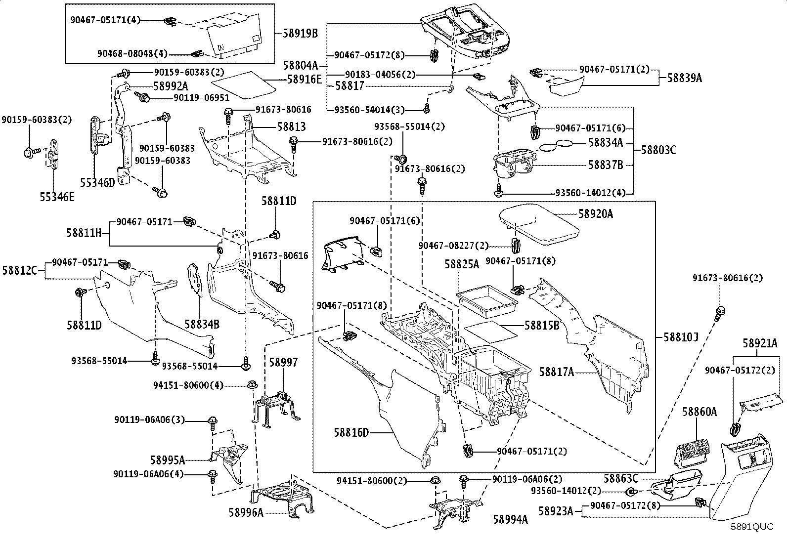 58804-42570 PANEL SUB-ASSY, CONSOLE, UPPER product image