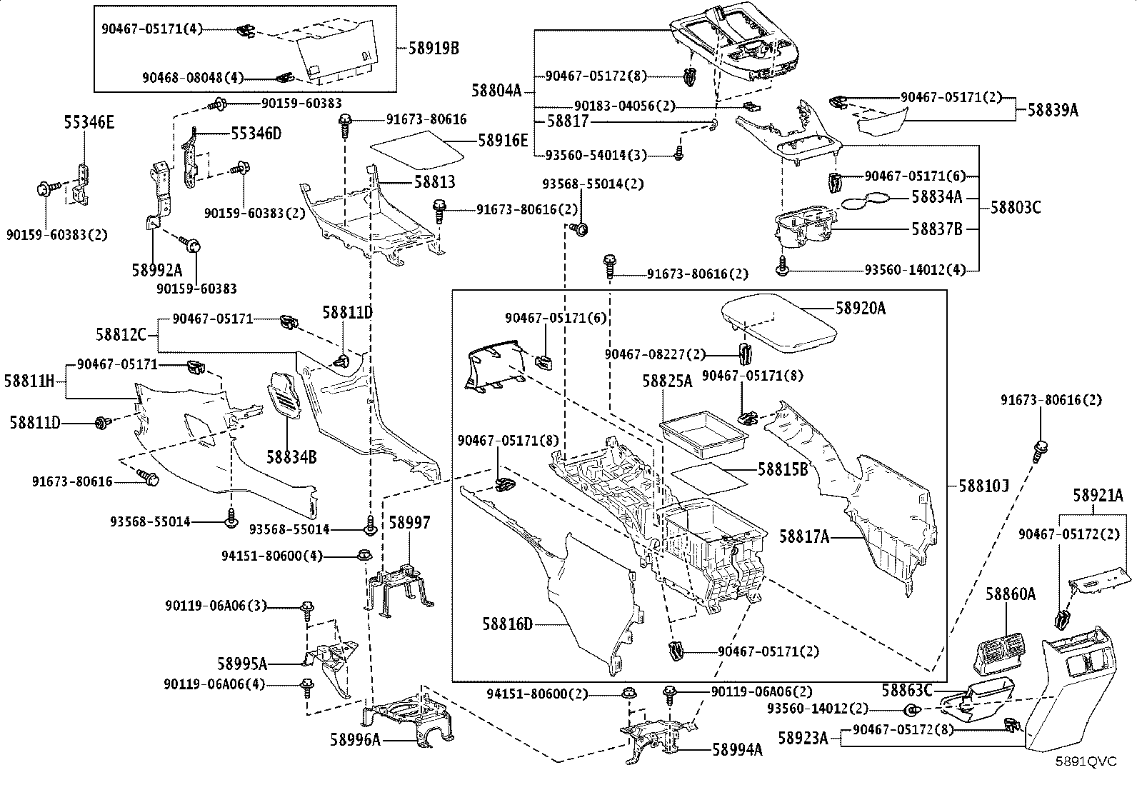 58804-42570 PANEL SUB-ASSY, CONSOLE, UPPER product image