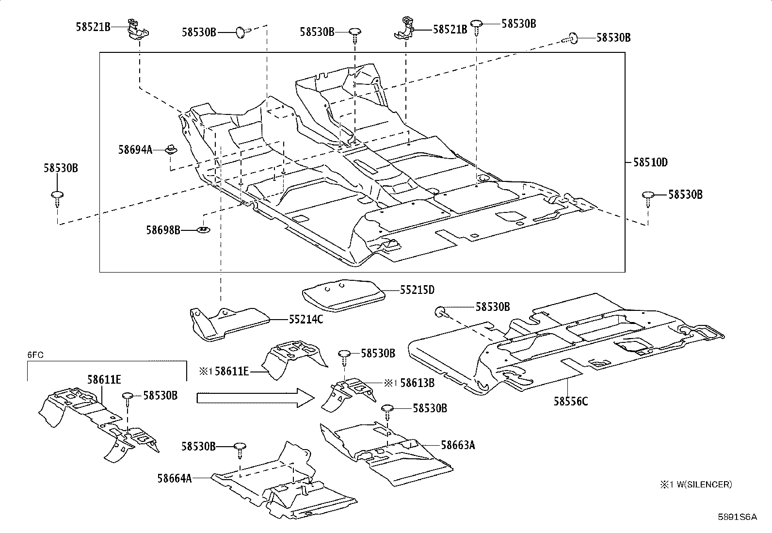 58500-0K080-C1 CARPET ASSY, FLOOR, FRONT product image