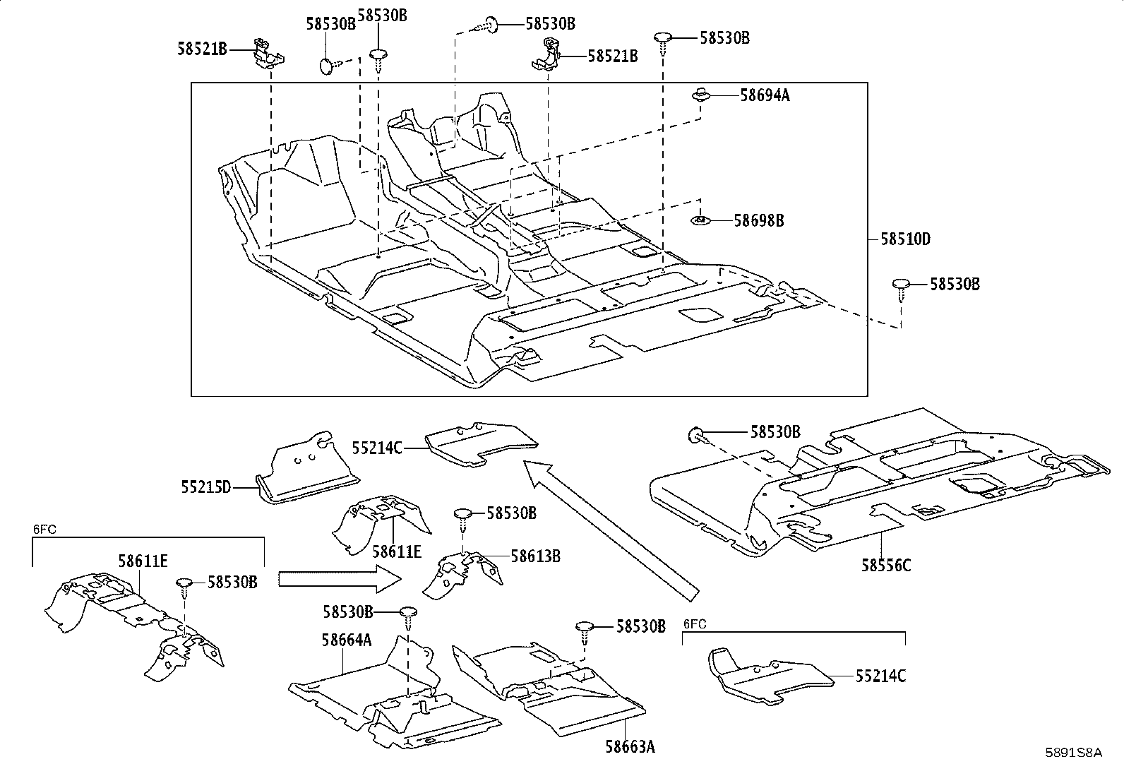 58500-0K080-C1 CARPET ASSY, FLOOR, FRONT product image