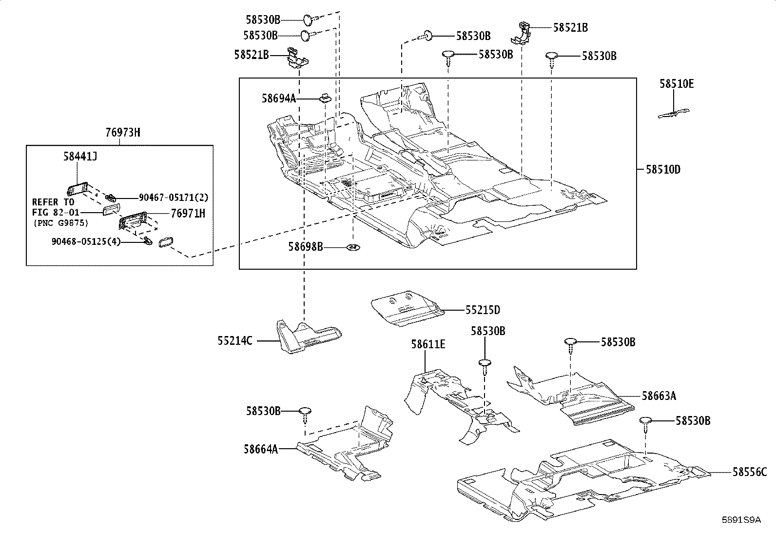 58500-0K080-C1 CARPET ASSY, FLOOR, FRONT product image