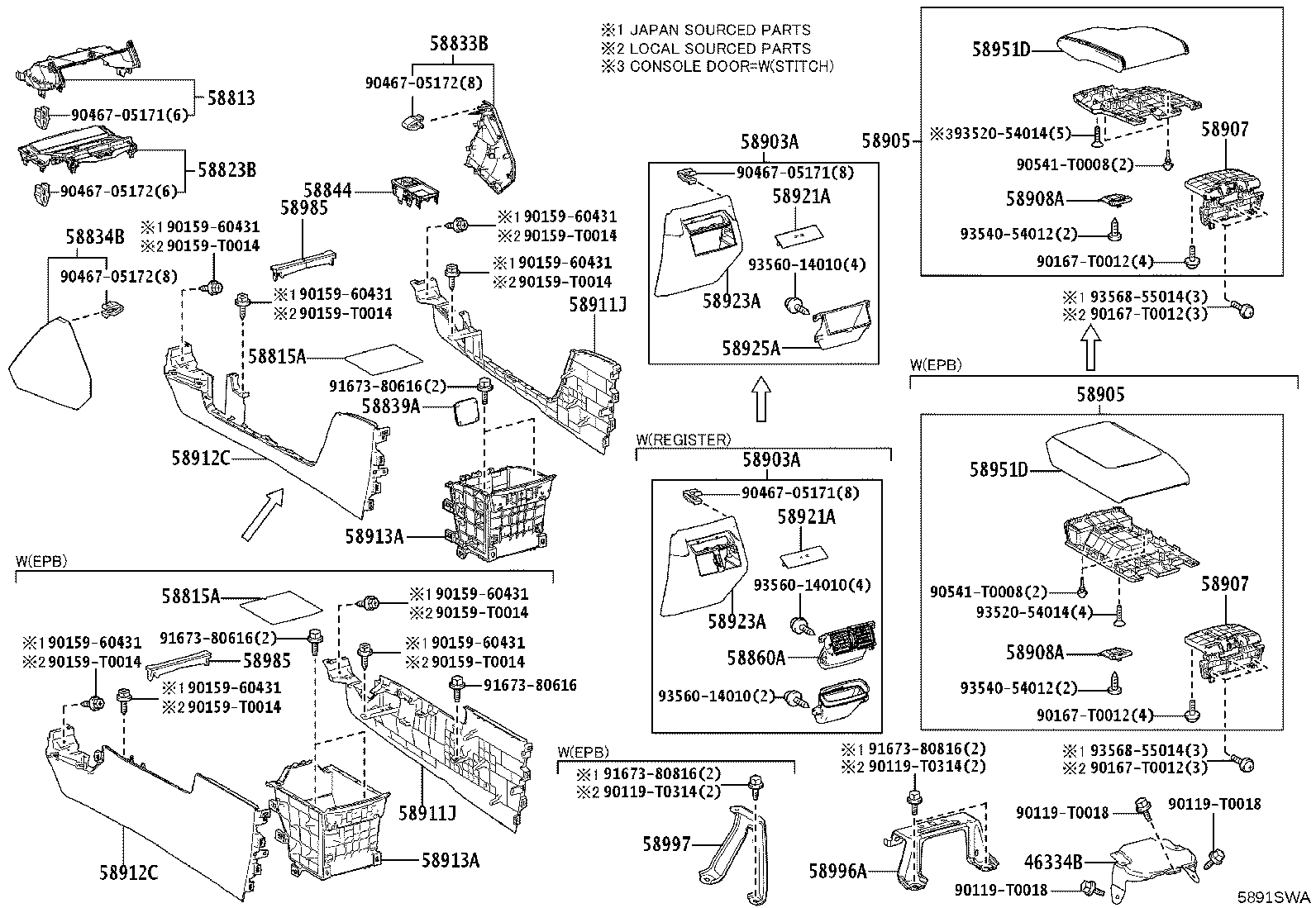 58803-KK010 BOX SUB-ASSY, CONSOLE CUP HOLDER product image