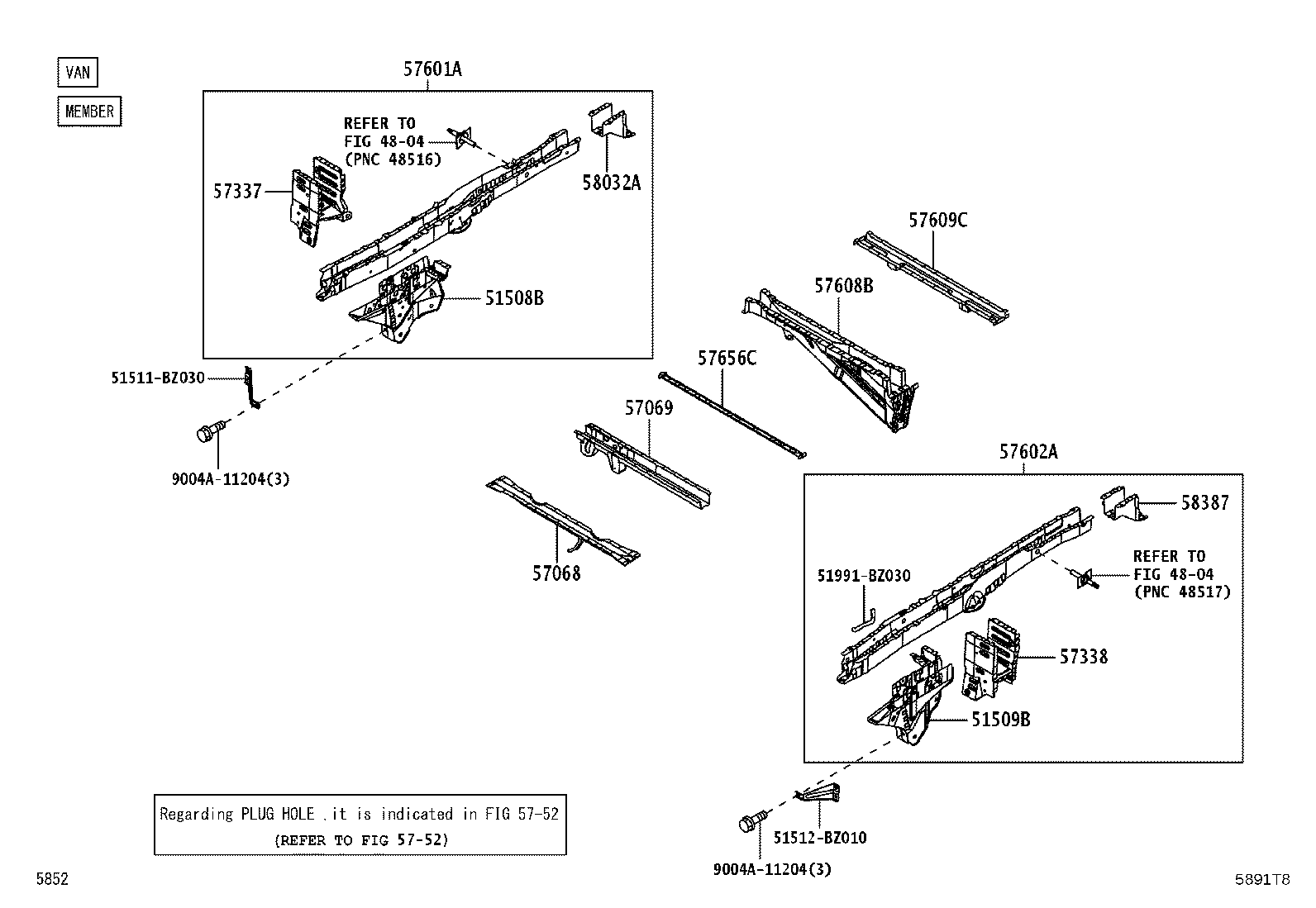 57042-BZ010 PANEL, REAR FLOOR SIDE, LH product image