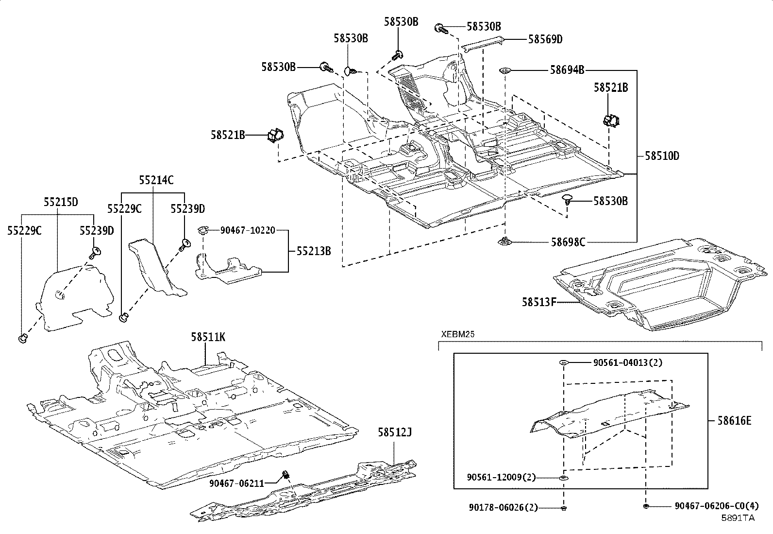 55214-46030 PAD, DASH PANEL INSULATOR, NO.2 product image