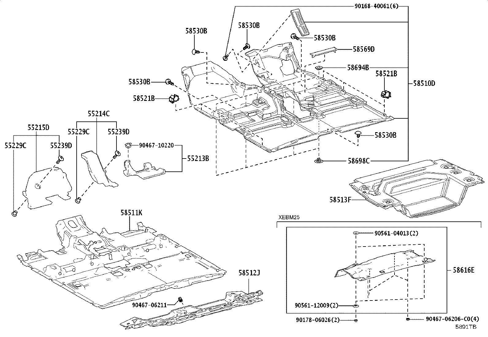 55214-46030 PAD, DASH PANEL INSULATOR, NO.2 product image