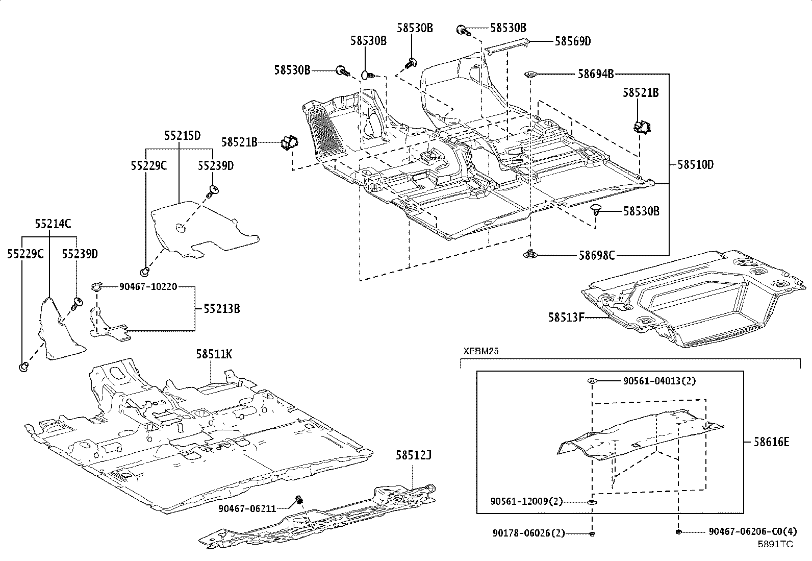 55214-46030 PAD, DASH PANEL INSULATOR, NO.2 product image