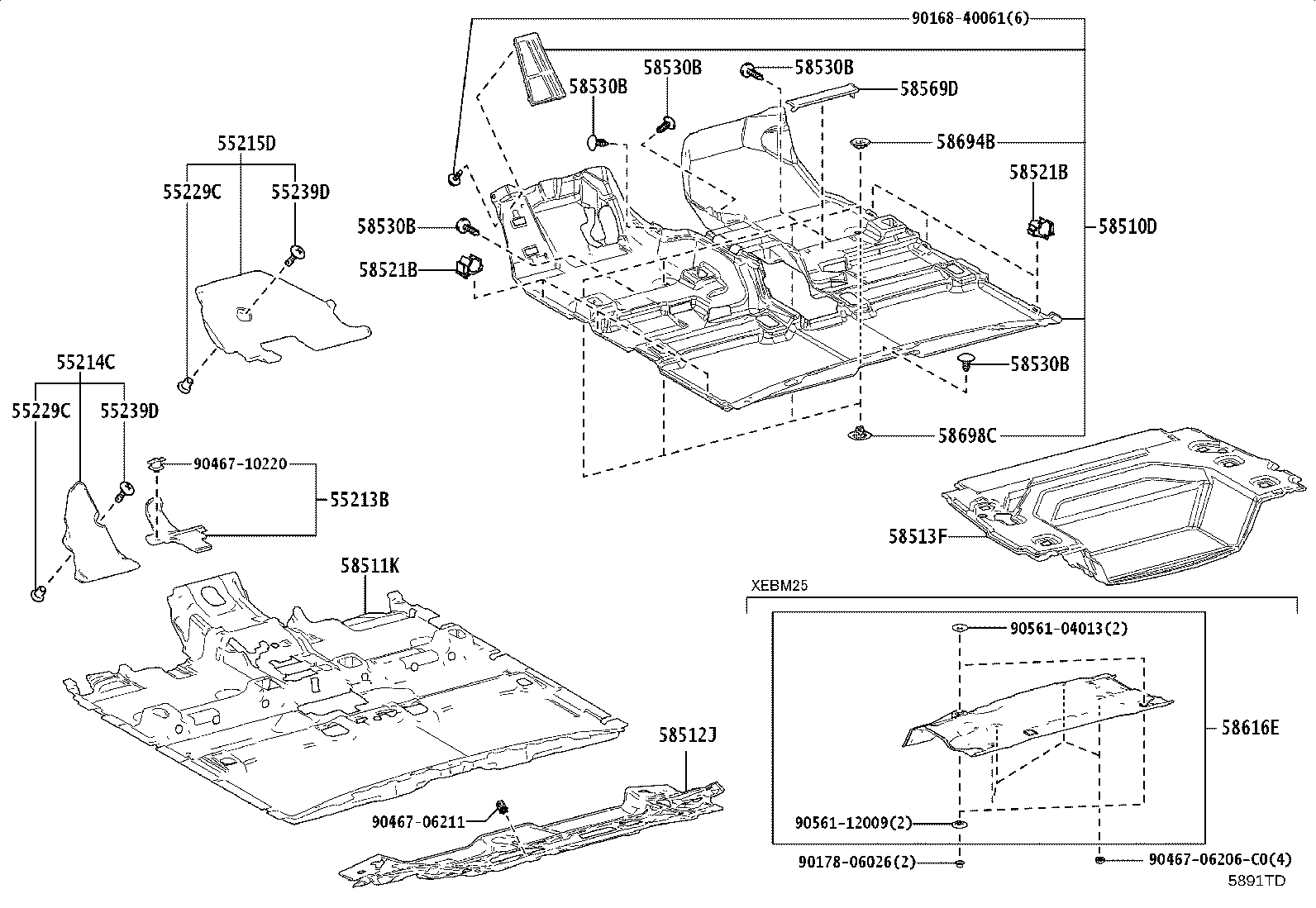 55214-46030 PAD, DASH PANEL INSULATOR, NO.2 product image