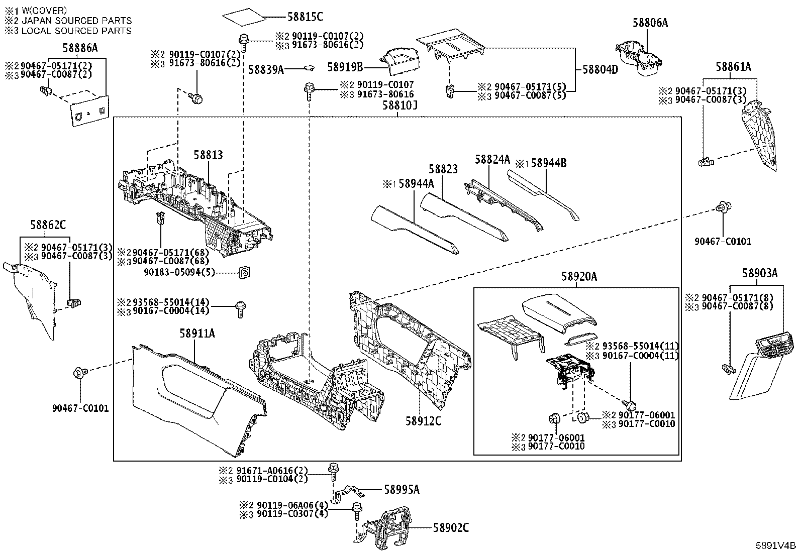 58902-03020 BRACKET SUB-ASSY, CONSOLE BOX MOUNTING product image