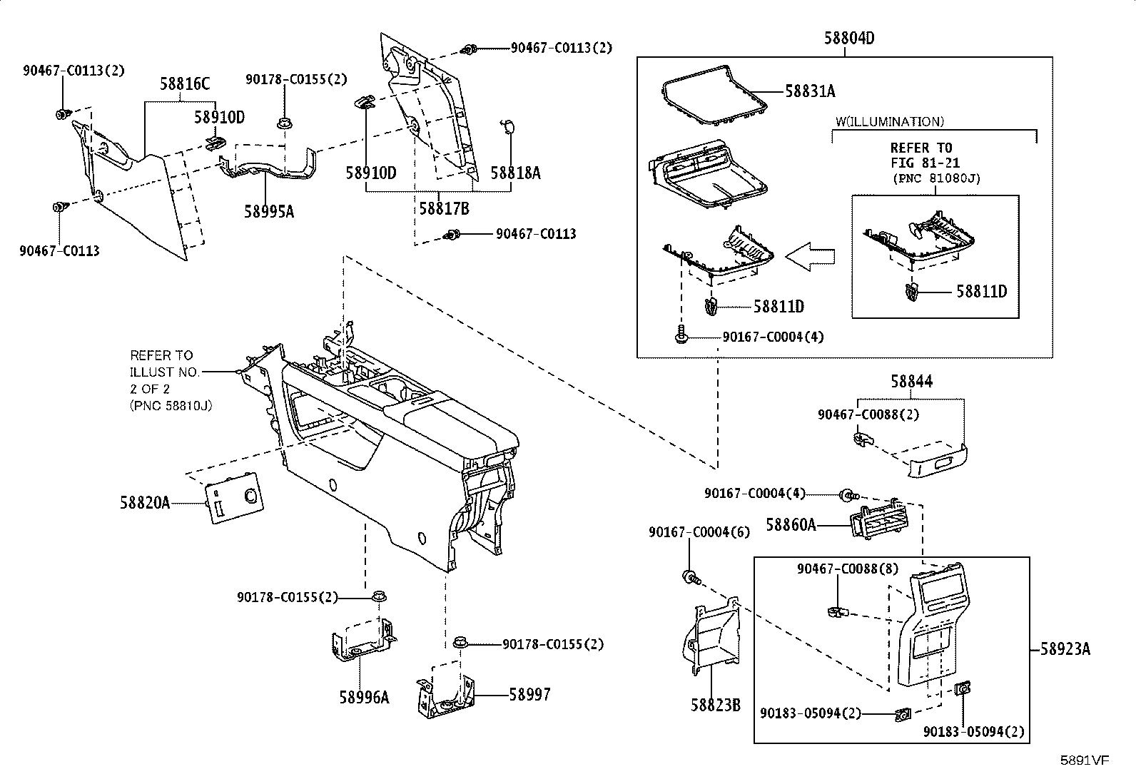 58995-YL020 BRACKET, CONSOLE BOX MOUNTING, NO.1 product image