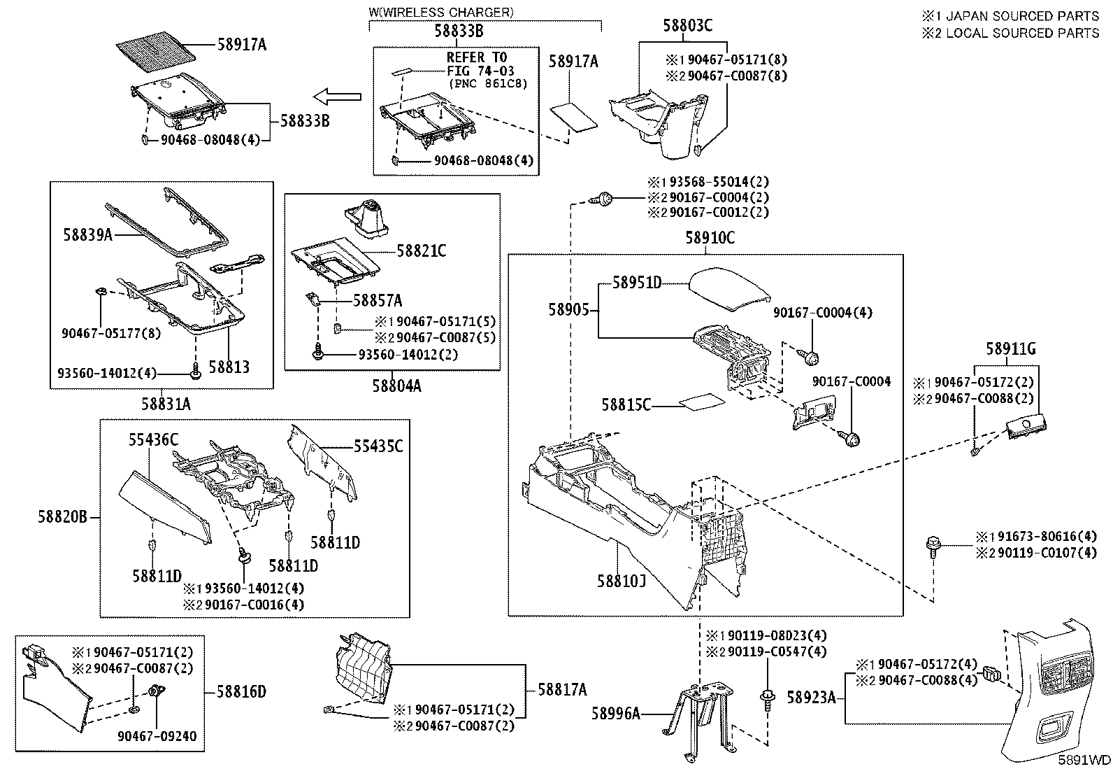 58833-0A160 GARNISH, CONSOLE UPPER PANEL, NO.1 product image