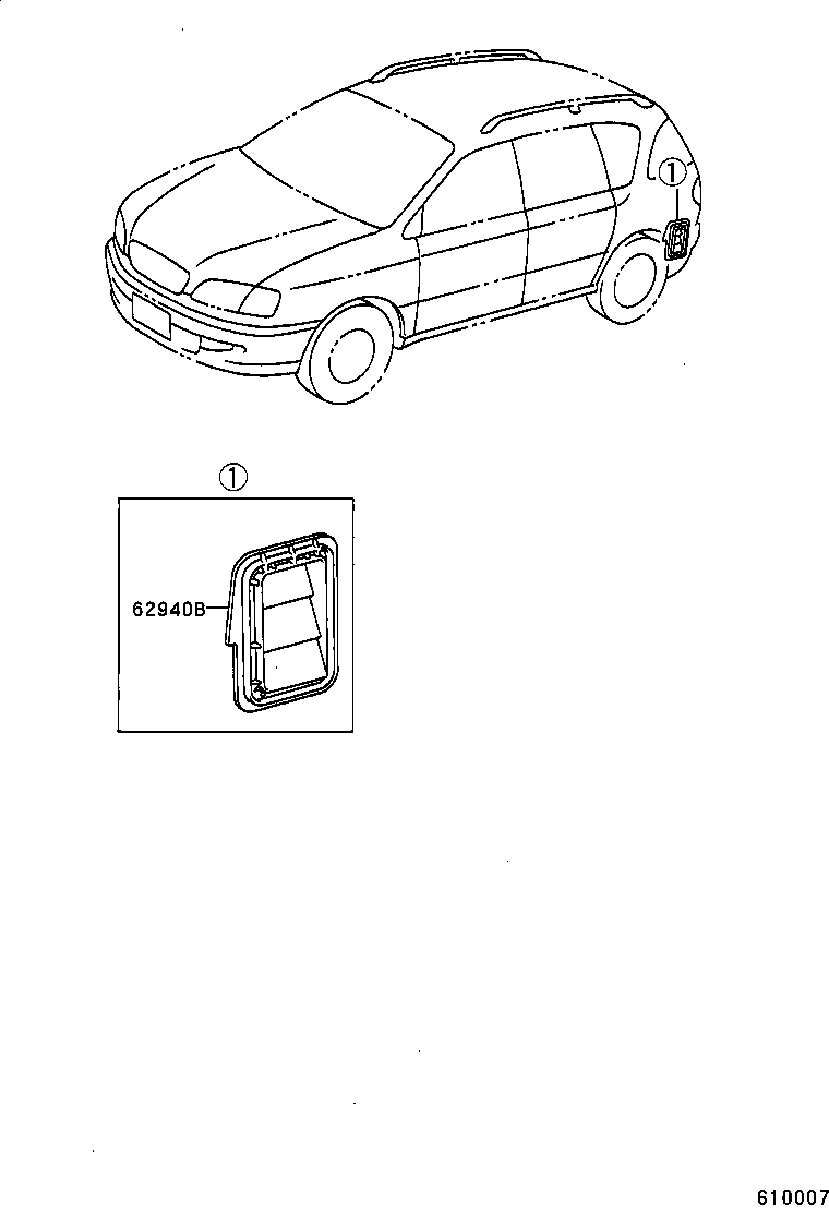 62940-44010 DUCT ASSY, QUARTER VENT, LH product image