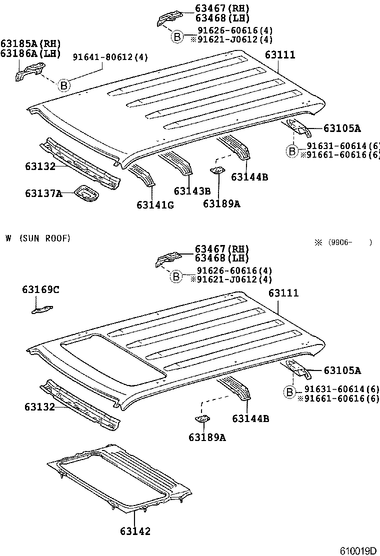 63111-60902 PANEL, ROOF product image